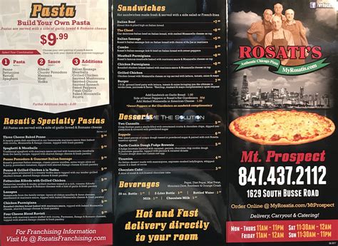 rosati's menu with prices near me|rosati's menu near me.